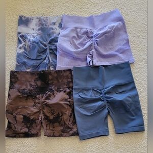 Four pairs of Workout Biker/Yoga Shorts, size Medium